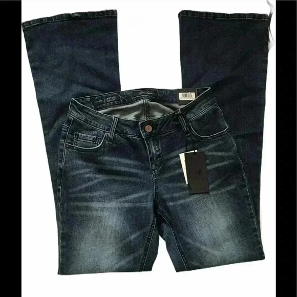 Poetic Justice Corrine High Wide Leg Flare Jeans Size 27 - Picture 3 of 7